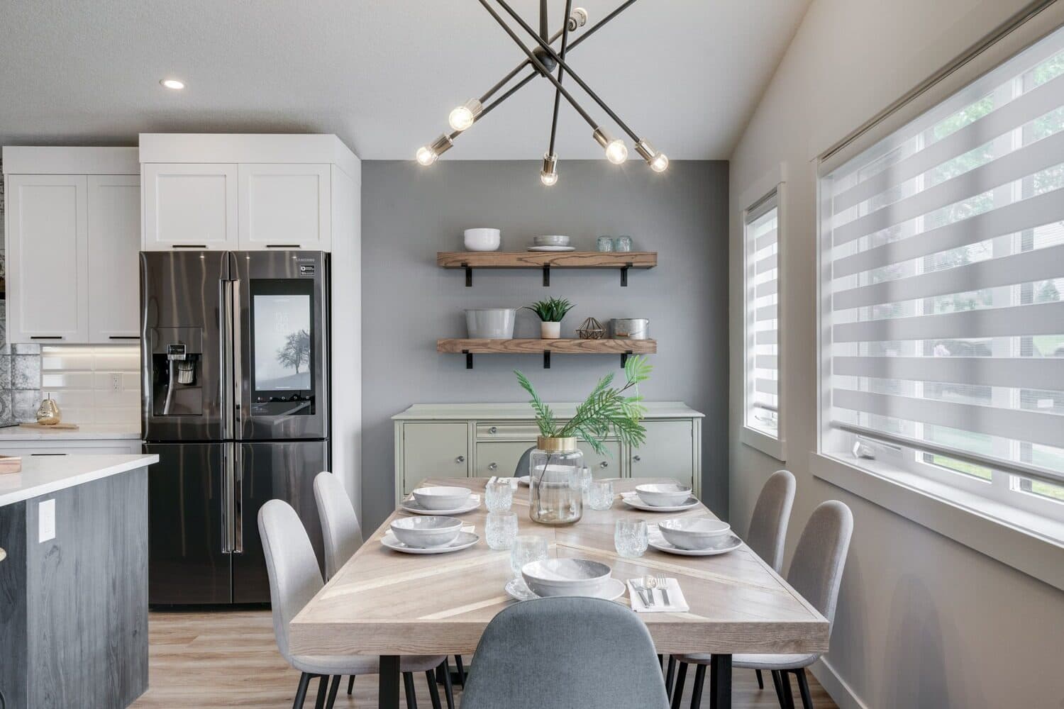 Renovated kitchen and dining space on Lincoln Drive SW, Calgary