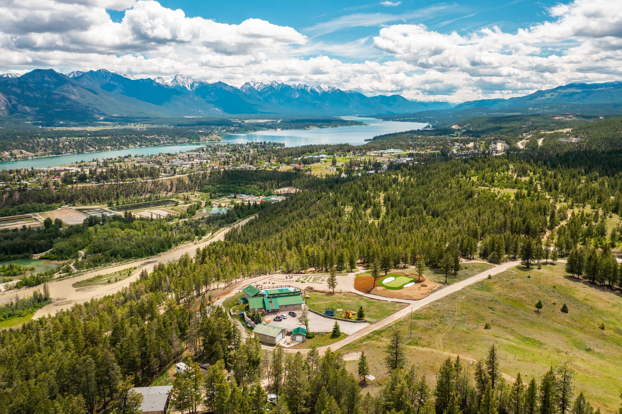 Aerial view of the Reimagine Ranch acreage above B.C.'s Columbia Valley