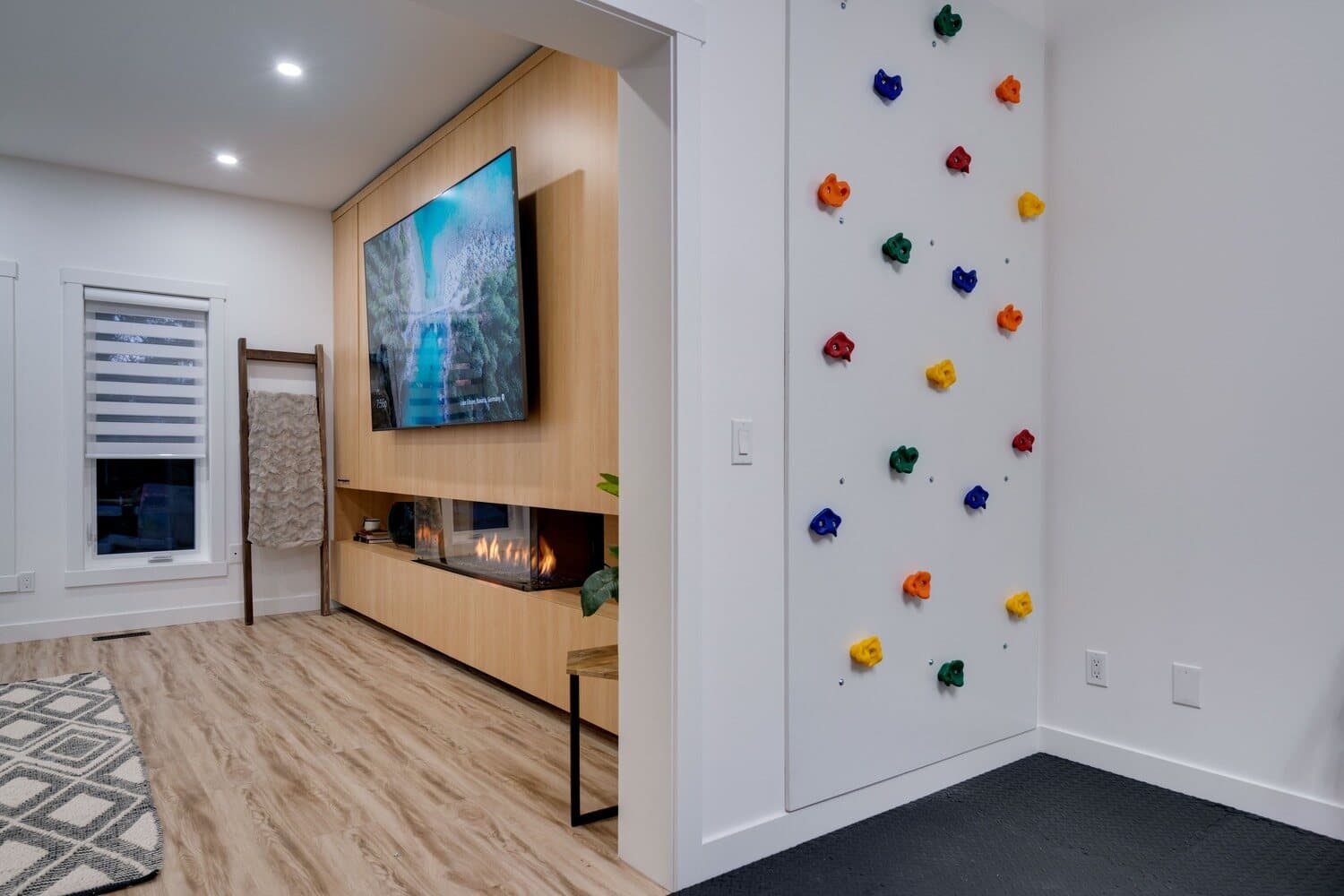 Finished Calgary basement living area