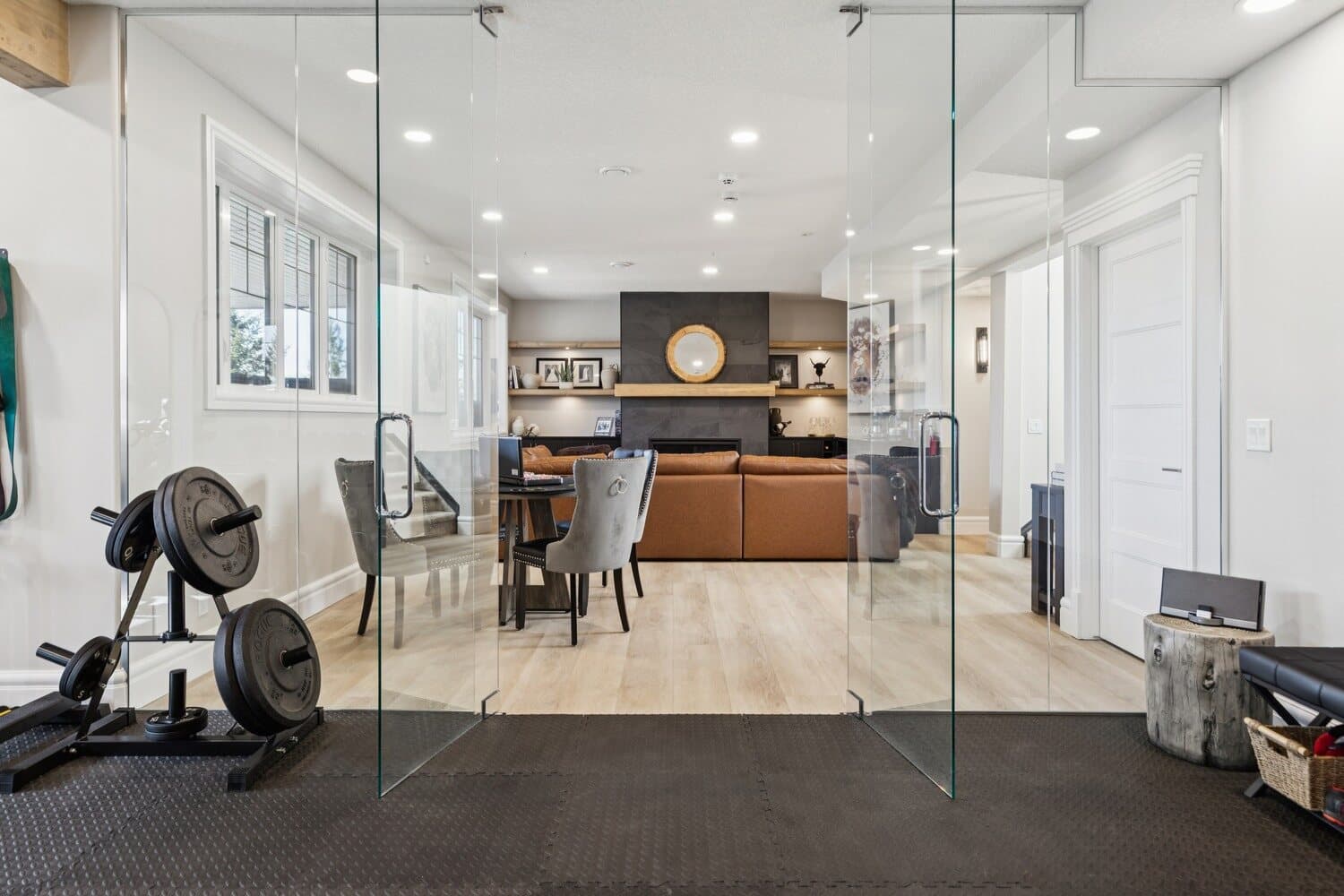 High-finish Calgary basement lounge