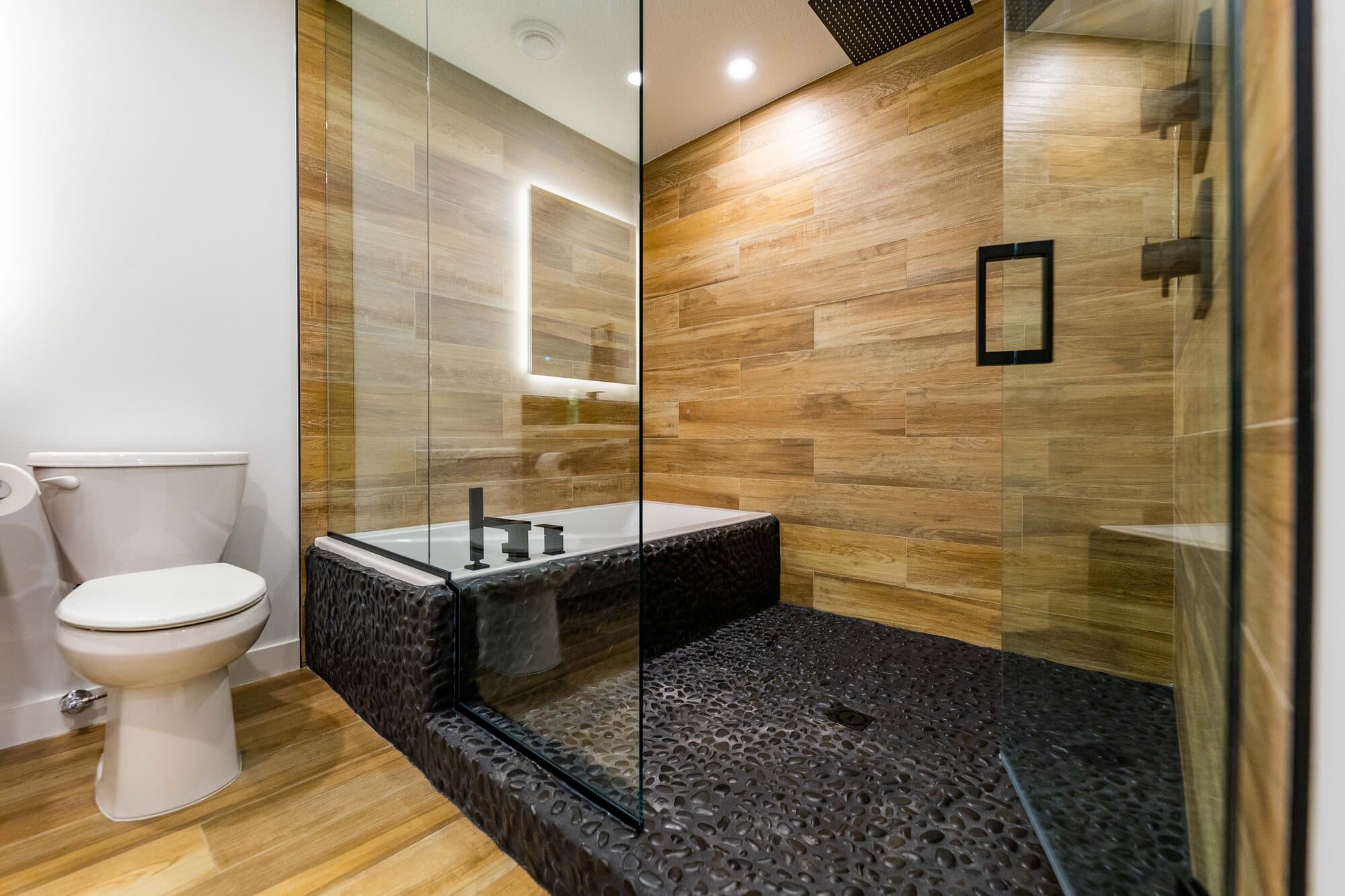 High-finish Calgary basement bathroom