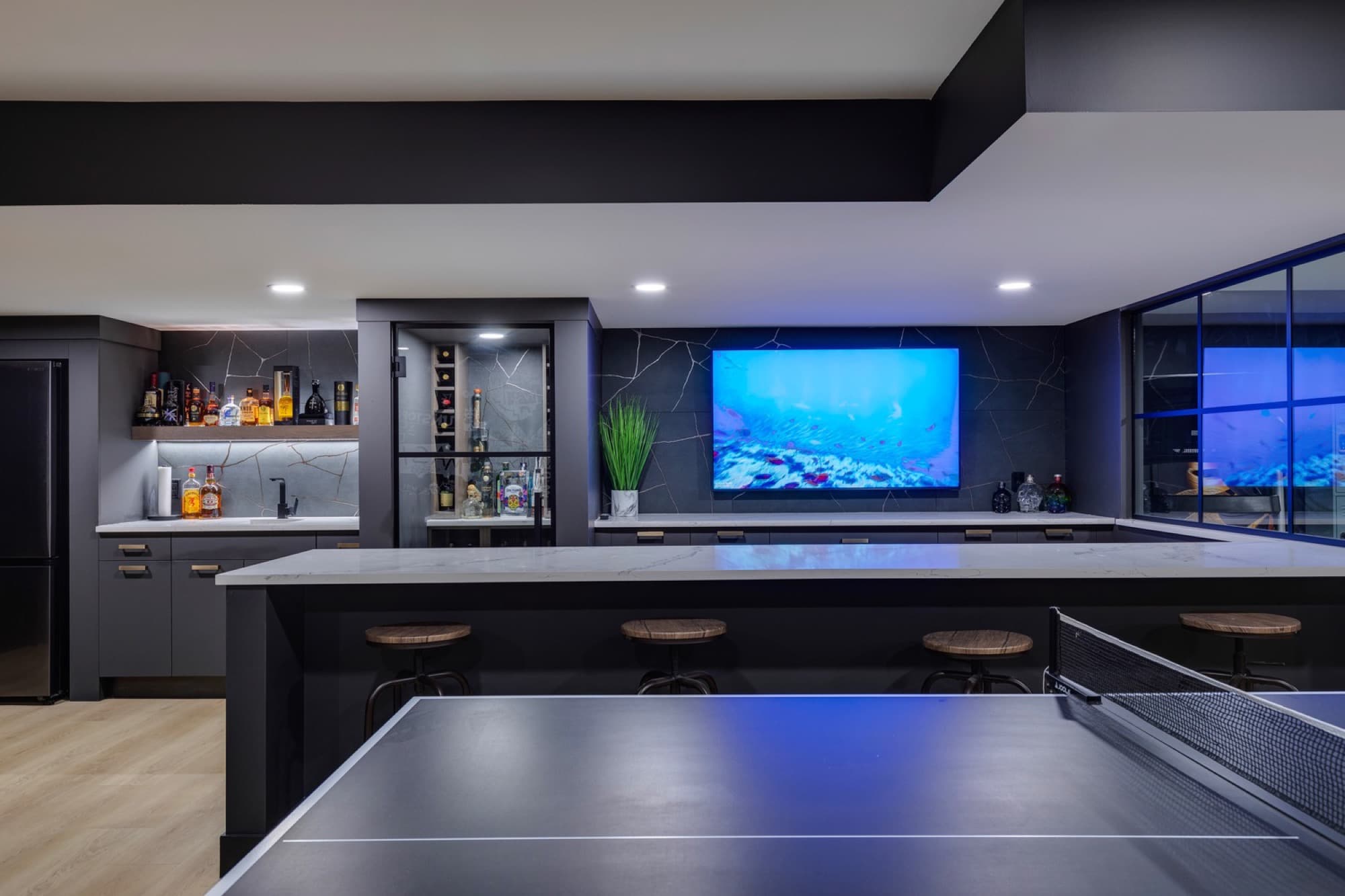 The Gargoyle House Basement — finished Calgary basement by ReImagine Builders