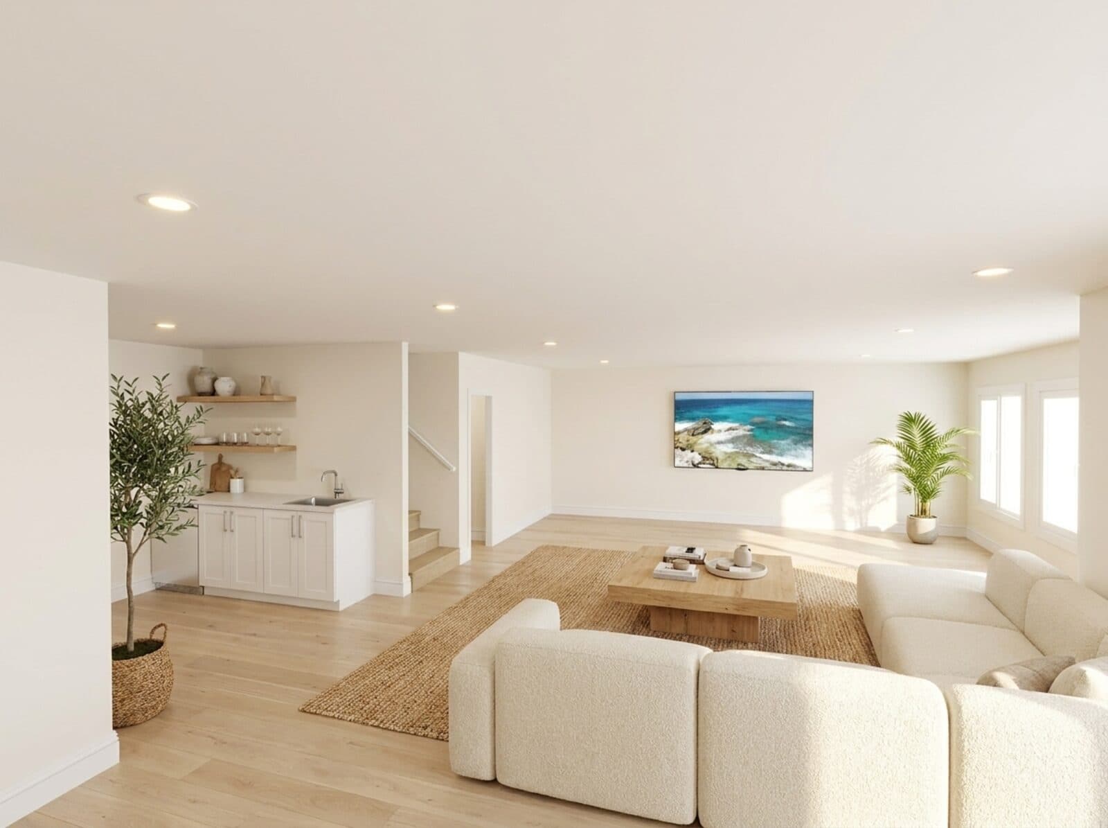 Photorealistic rendering — Open-concept lounge