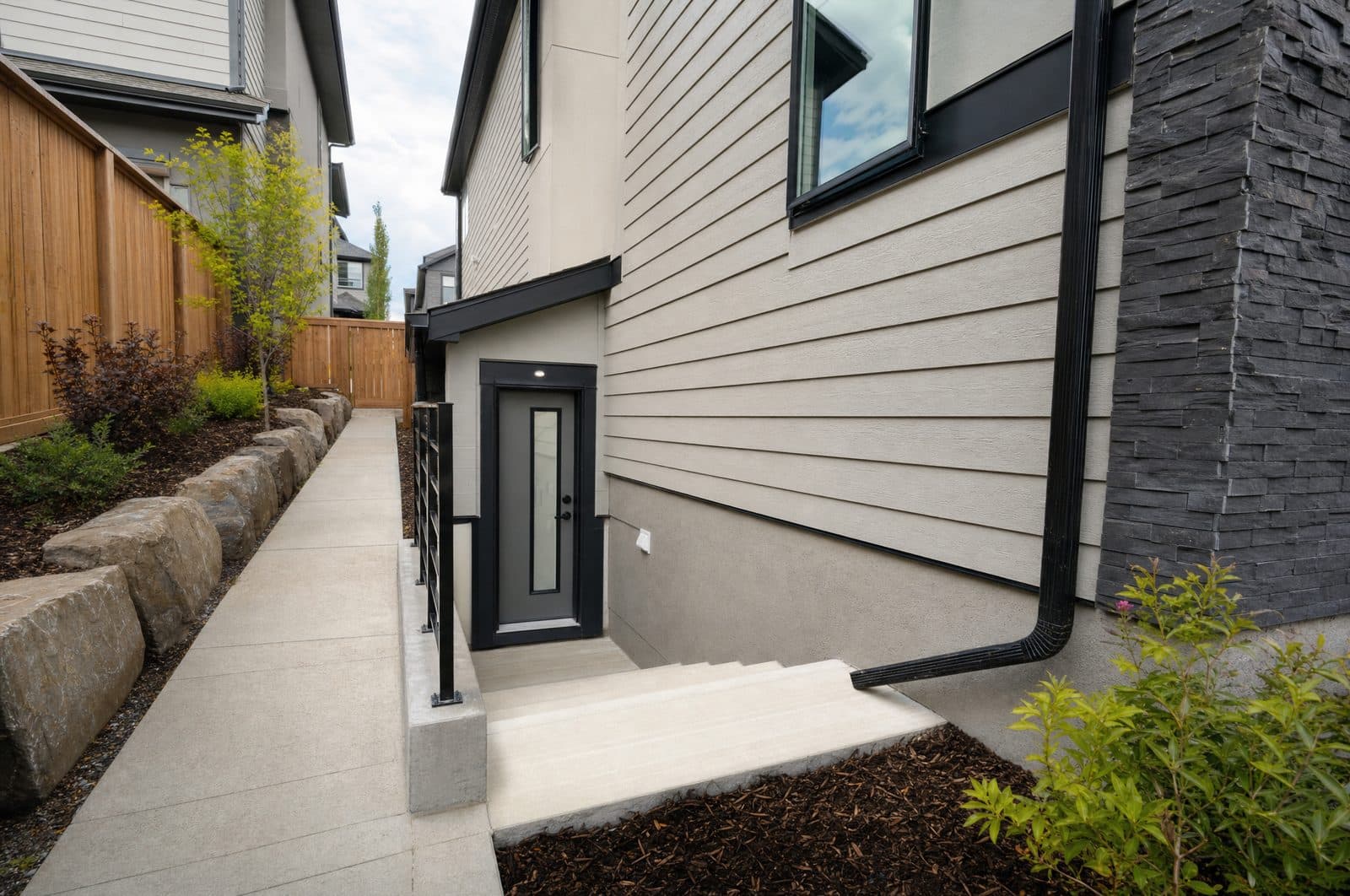 Separate entrance for a legal basement suite in Calgary
