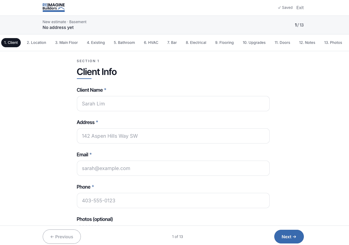 Custom In-House Quoting App