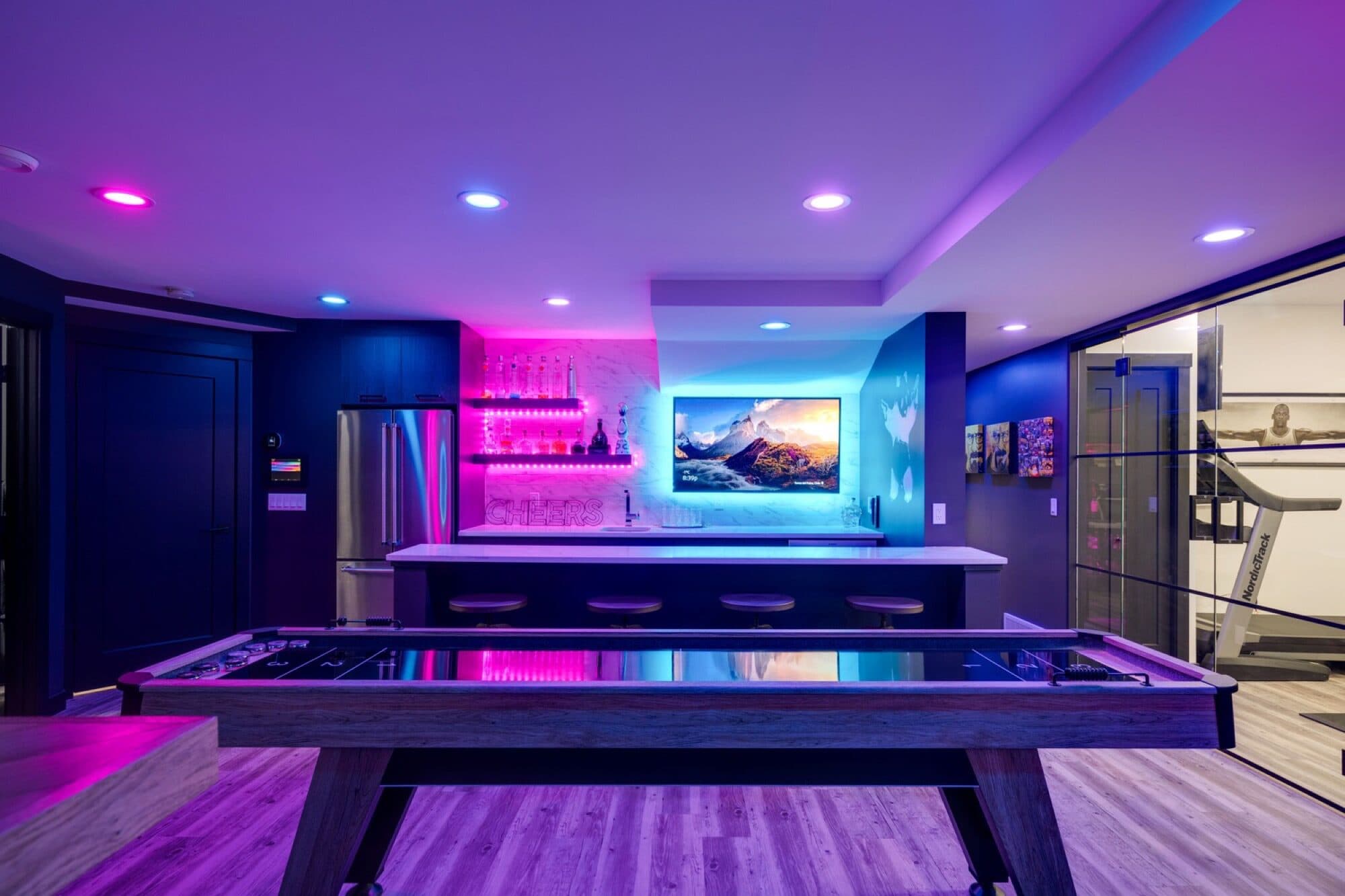 A finished, high-end Calgary basement by ReImagine Builders